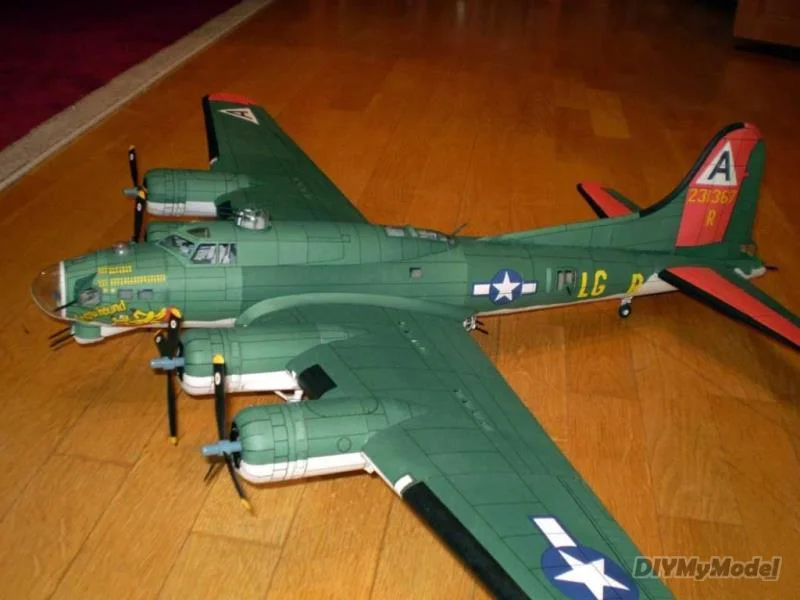 DIYMyModeI-Bombardero de La fortaleza voladora de EE. UU., b17g, bricolaje, artesanal, KIT de papel, rompecabezas de juguete hechos a mano, accesorios de pel&iacute;cula-2