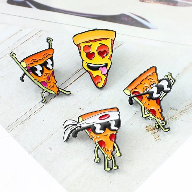 Забавная и Милая брошь в виде пиццы картошки фри Модная креативная капли масла