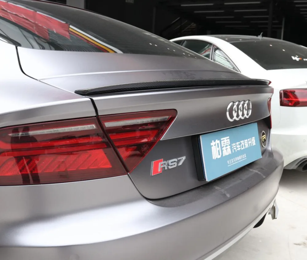 Углеродное волокно заднего крыло багажника выступ Спойлеры Подходит для Audi A7 RS7