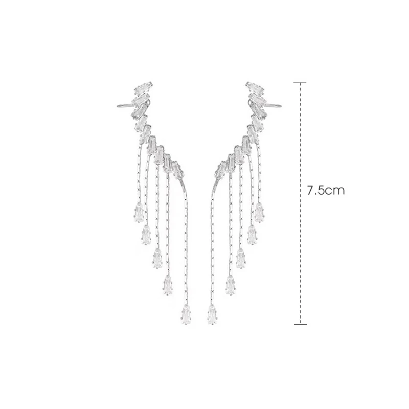 

Fancy New Arrival Angel Wings Full Clip On Earrings for Women Bridal Wedding Engagement Cartilage Earrings Jewelry Gifts