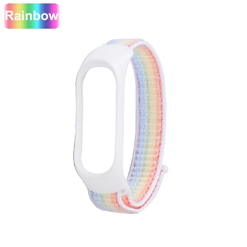 Rainbow Браслет mi Band 4, мягкий нейлоновый ремешок для Xiaomi mi, ремешок для браслета 4/3, ремешок для браслета mi Band 4 3, сменные смарт-Аксессуары - Цвет: Rainbow