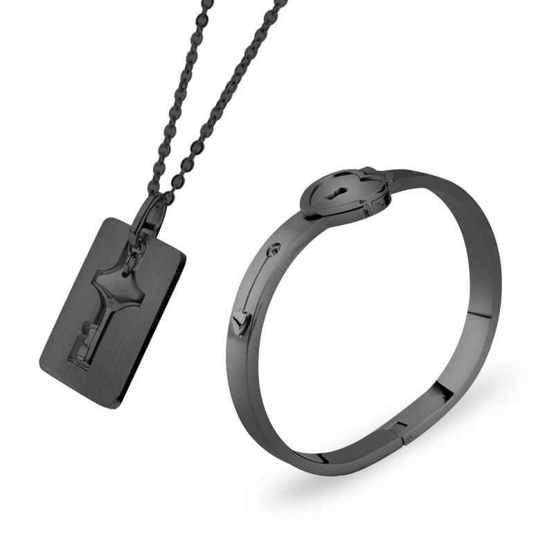 Романтический браслет с подвесками в виде сердца ожерелье милый замок ключ для