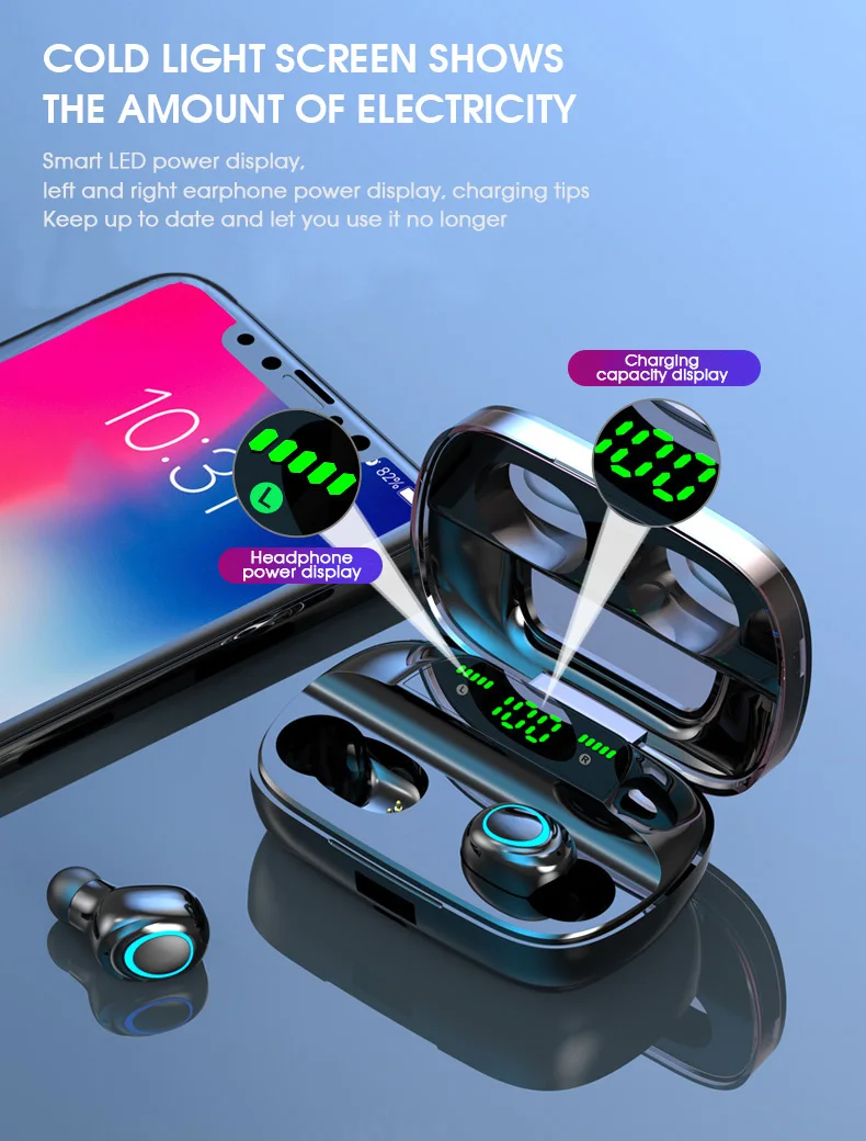IPX7 водонепроницаемые Bluetooth наушники 8D стерео беспроводные наушники гарнитура с 3500 мАч power Bank G6s TWS 5,0 Bluetooth наушники