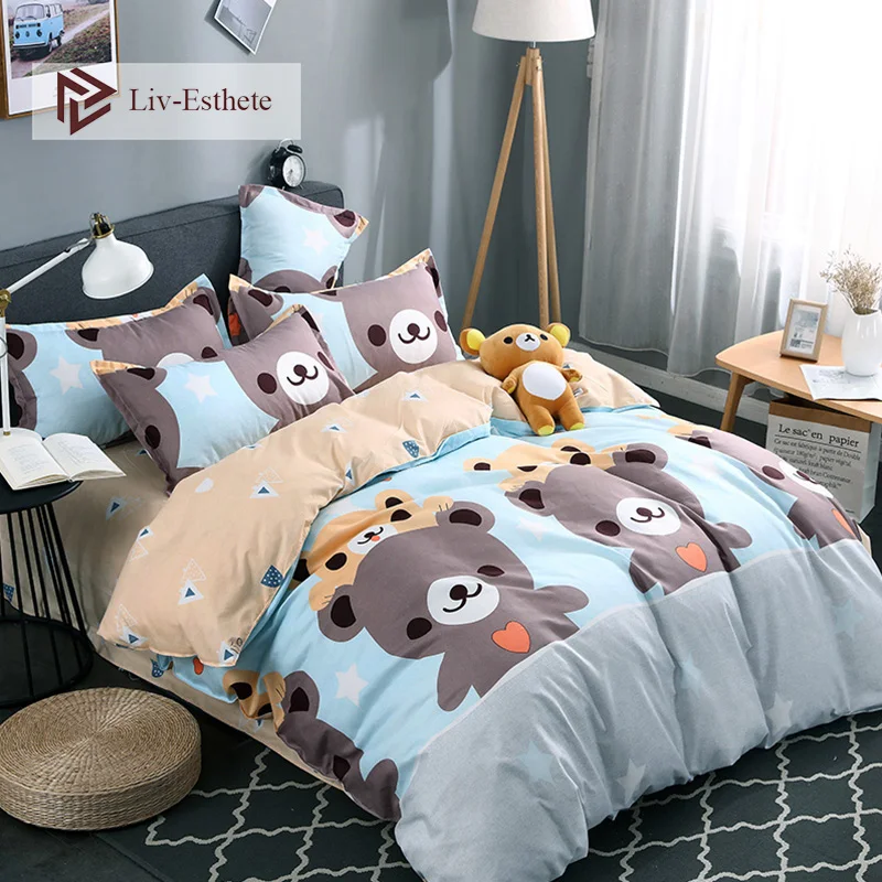 Liv Esthete Bear детский комплект постельного белья с рисунком пододеяльник покрывало