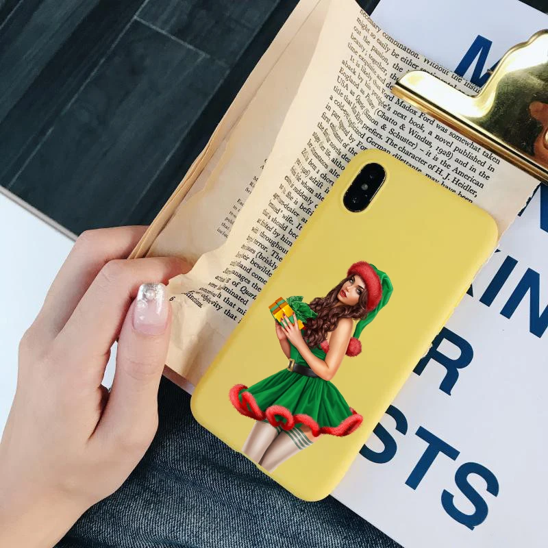 Мягкий чехол из ТПУ для iPhone 5 SE 6 7 8 Plus XR XS Max 11 pro max новогодний и Рождественский