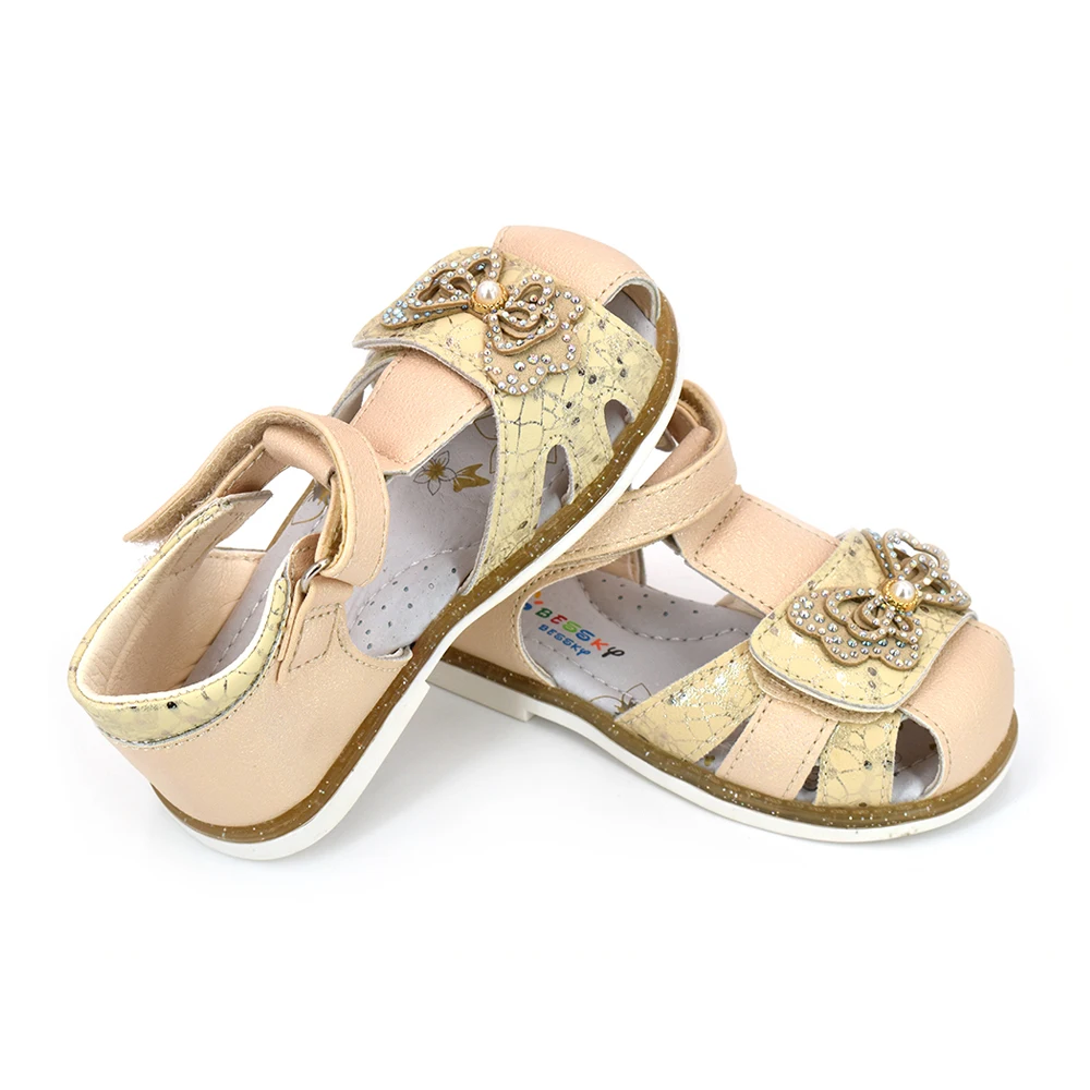 Bessky/сандалии для девочек Жёлтая детская летняя обувь милая принцессы модная