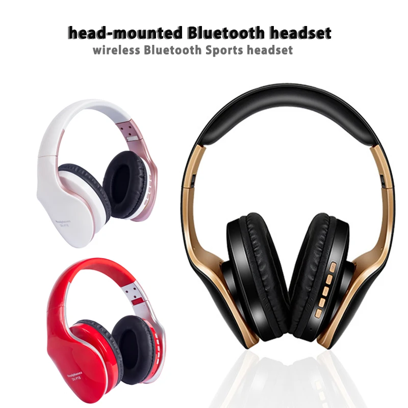 

Head-mounted Bluetooth-compatible 4.0 Wireless Headset Surround Stereo Music Headphones Folding Noise Reduction Gaming Headset