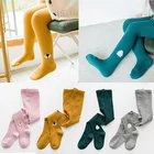 Зимние штаны для девочек, вязаные колготки для маленьких девочек, теплые колготки из 100% хлопка для маленьких девочек, милые колготки с мультяшным рисунком для маленьких девочек 1-3 лет