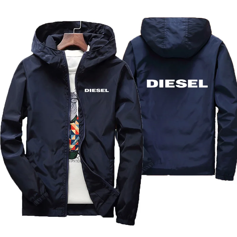

Brand DIESEL Jackets For Men Clothing 2021 Fashion Casual Hooded Windbreaker Jacket Men Coats Zipper Bomber Jacket Ropa Hombre