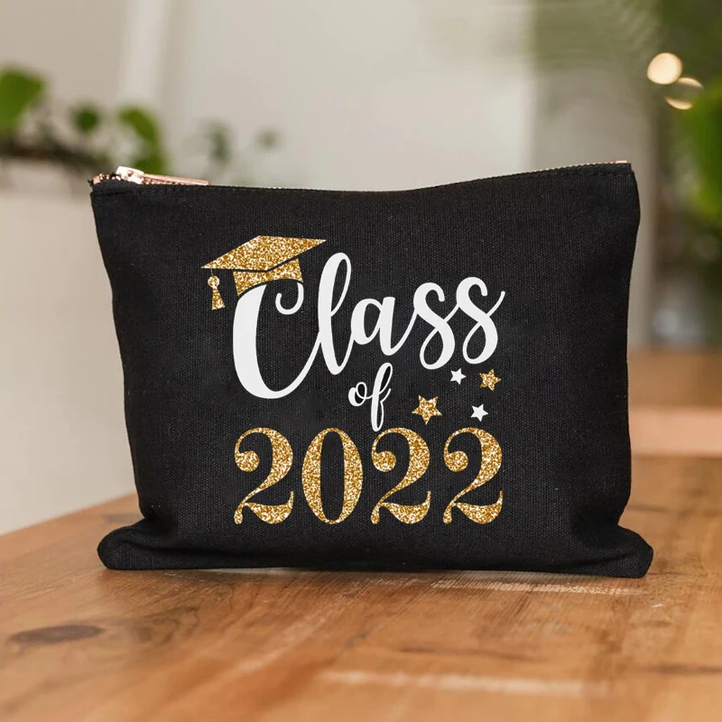 

Class of 2022 Makeup Bag high school College Senior Graduate Congrats Grad Graduation announcement party travel decoration Gift