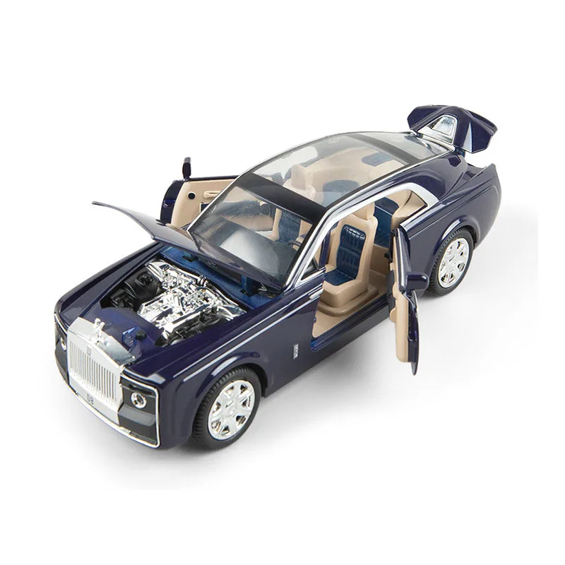 

1:24 Rolls Royce Phantom Car Model Alloy Diecast Toy Vehicles Sound Light Pull Back For Kids Car Gift Collection Toys CT0049