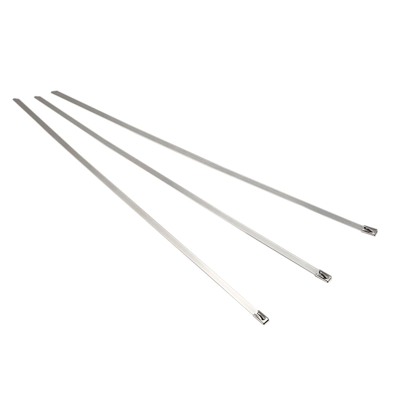 100 шт нержавеющая сталь запирающий кабель на молнии стяжки серебро (4 6x300