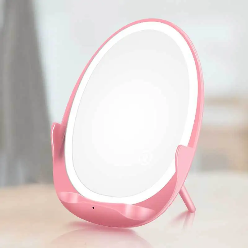 1pcs 2 Colors Makeup Mirror LED Light Mini Portable Magnify Mobile Power Bank USB Chargeable Artifact Touch Dimming Tools | Красота и