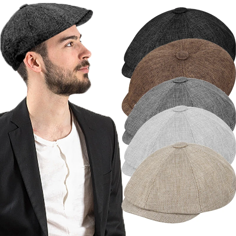 

New Arrivals Men's Casual Newsboy Cap Spring Autumn Retro Vintage Beret Hat Trends Wild Casual Caps Unisex Octagonal Hats