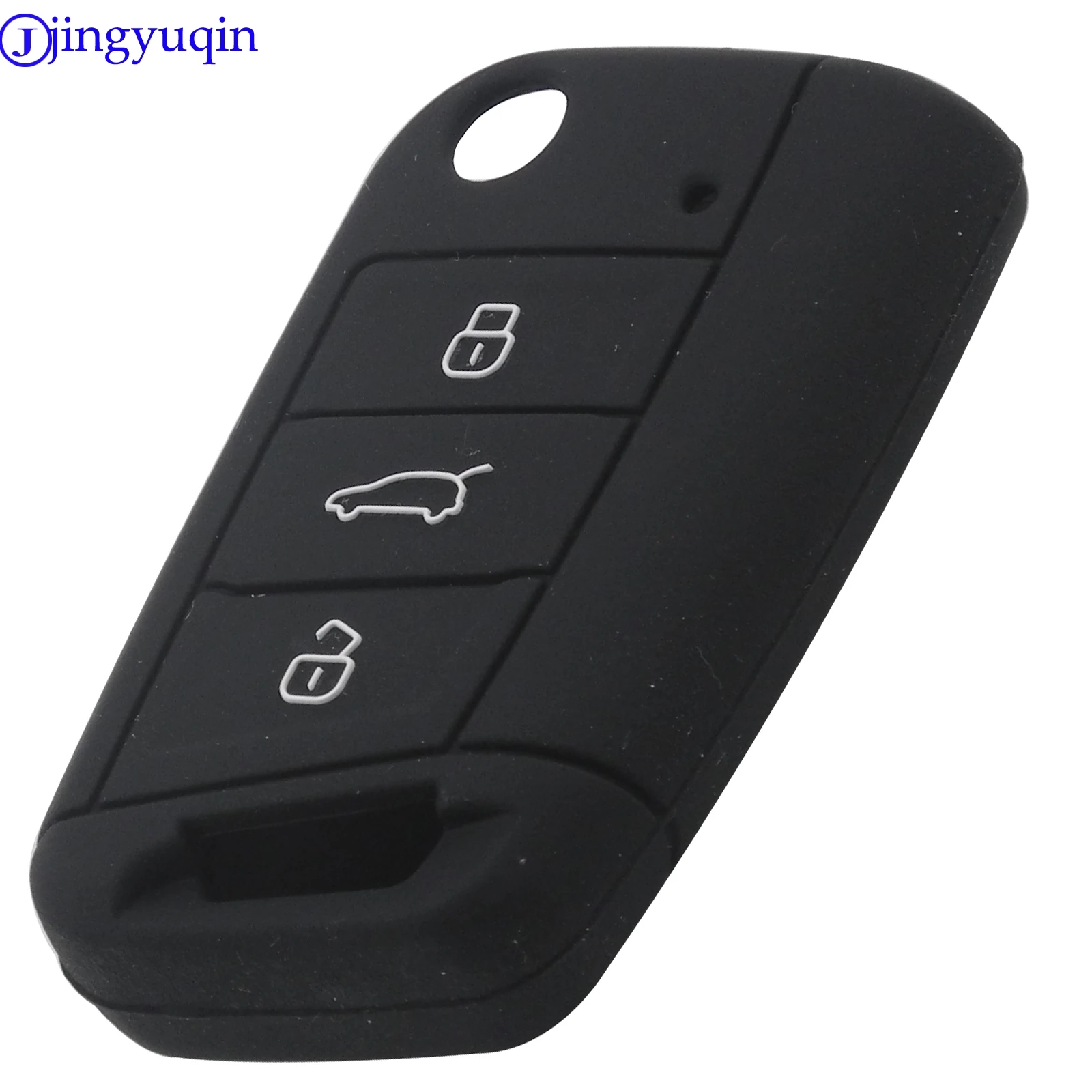 

Jingyuqin Новый дистанционный Автомобильный ключ силиконовый чехол Защитный чехол для Volkswagen VW Golf 7 Skoda Octavia A7 3 кнопки флип брелок