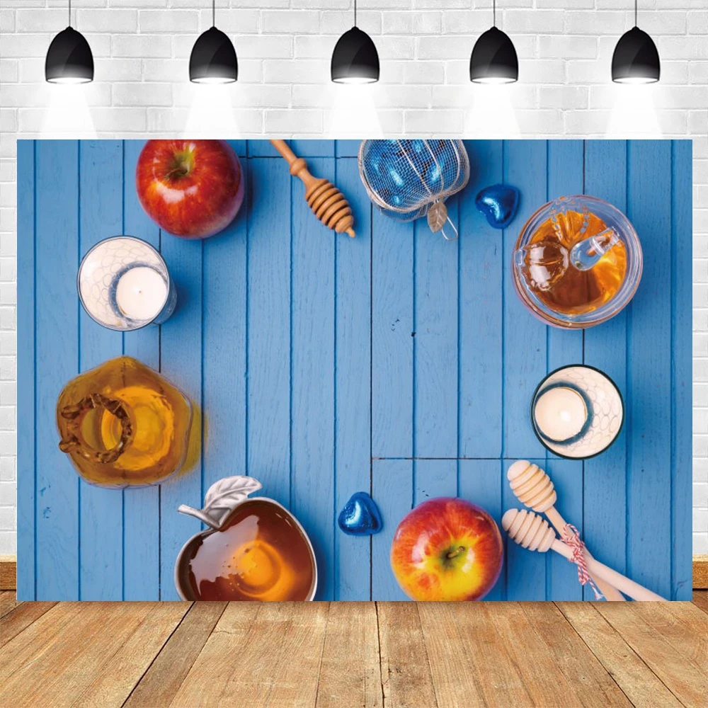 

Yeele Jewish New Year Backdrop Rosh Hashanah Shofar Bible Honey Pomegranate Photographic Background Photography Vinyl Photocall