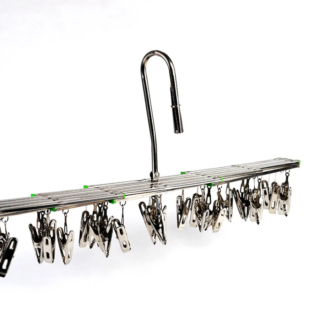 

clothes hanger drying rack socks clip hangers for clothes sock hanger Stainless Steel Windproof Swivel Organizer with 35 Clips
