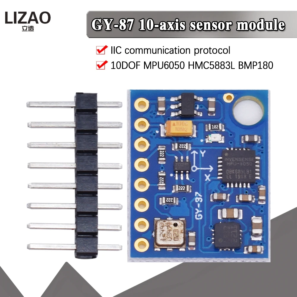 GY-87 10DOF модуль MPU6050 HMC5883L BMP180 GY87 Сенсор для Arduino | Электронные компоненты и