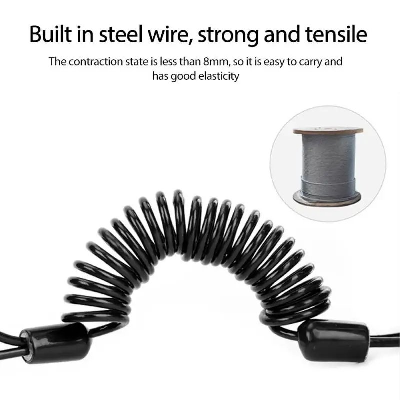 

Bicycle lock portable reminder rope motorcycle helmet anti-theft spring rope travel wire rope riding accessories dropshipping