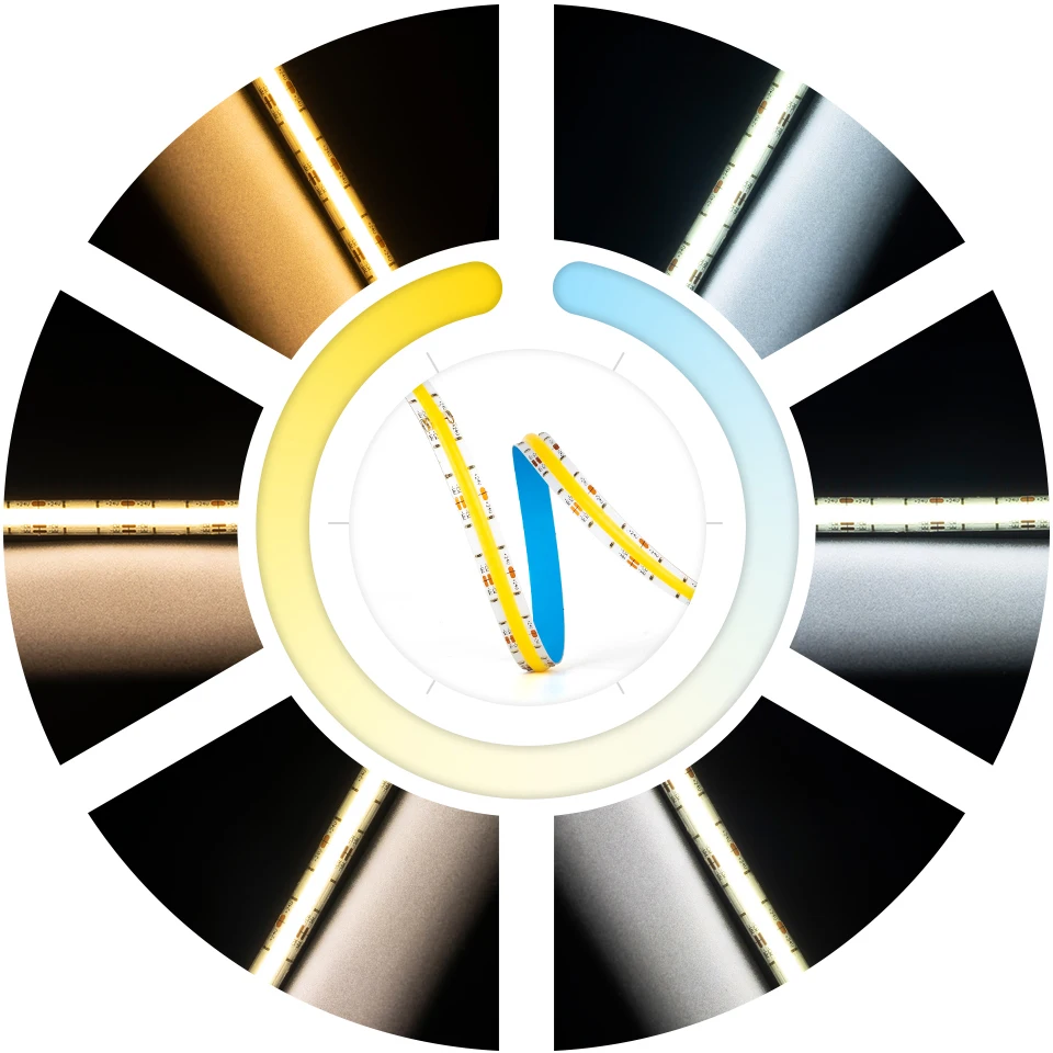 Светодиодная лента FCOB CCT 640 светодиодный s гибкая LED полоска высокой плотности с COB