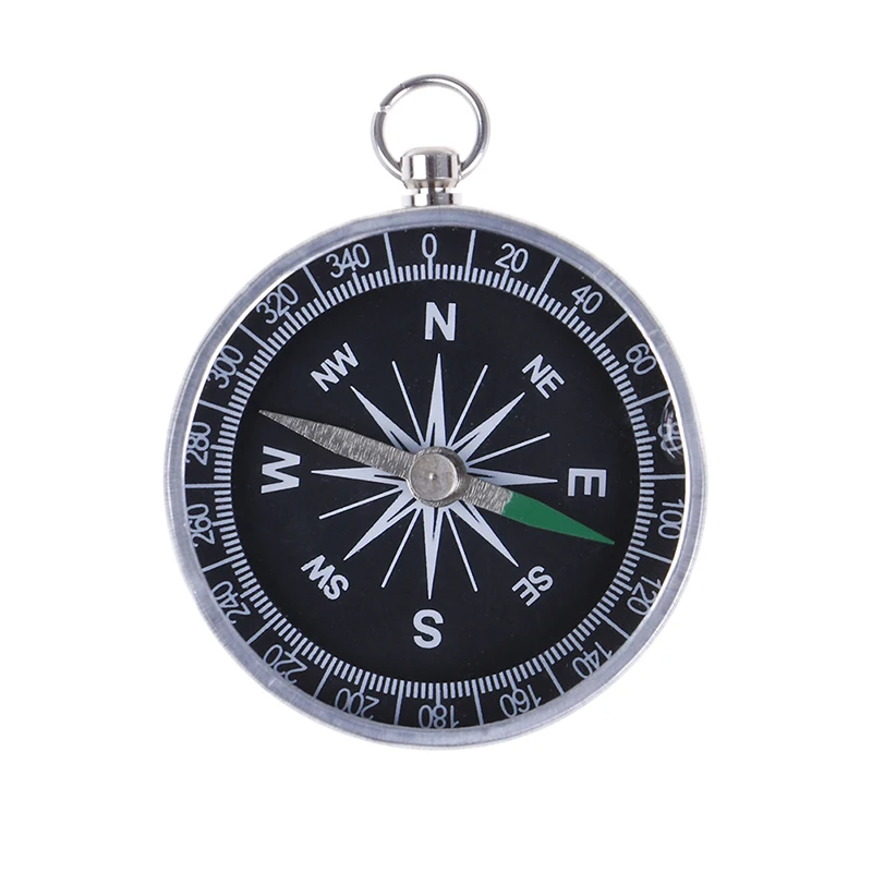 

1Pc Multifunction Mini Survival Keychain Compass Outdoor Camping Hiking Finding Way Thermometer Utility Gear Compass