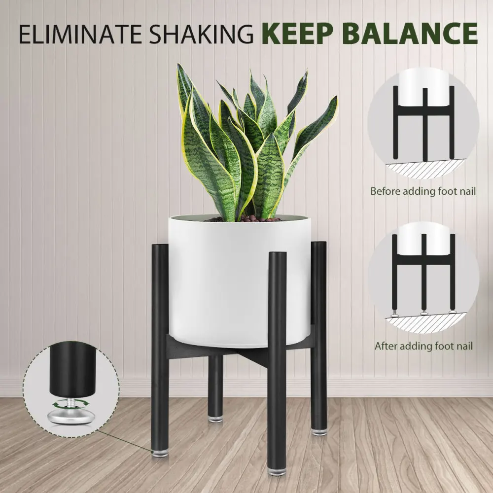 

HOMEMAXS Plant Stand Bamboo Indoor Flower Pot Holder Display Potted Rack (Black)