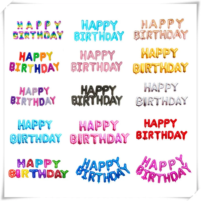 16 дюймов синий розовый буквы фольгированные шары С Днем Рождения День украшения