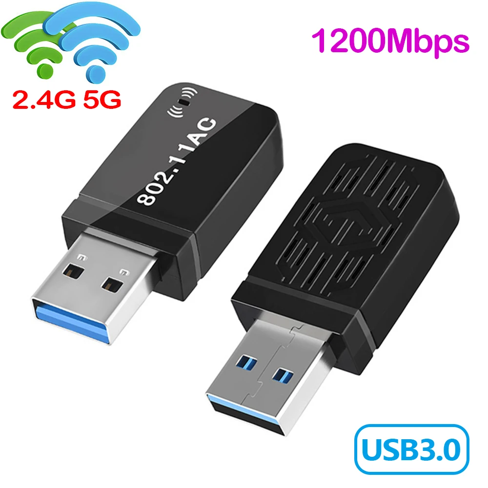 

Wifi USB Wifi Adapter 5Ghz Wi fi USB Adapter AC 1200Mbps Wi-fi Adapter Dual Band USB 3.0 Ethernet 2.4G 5G Wifi Antenna For PC