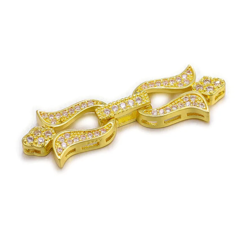 Gold Juya, сделай сам, жемчуг, браслет, ожерелье, компоненты, золото/серебро/розовое золото, бант, соединитель, застежка, аксессуары - Цвет: Gold