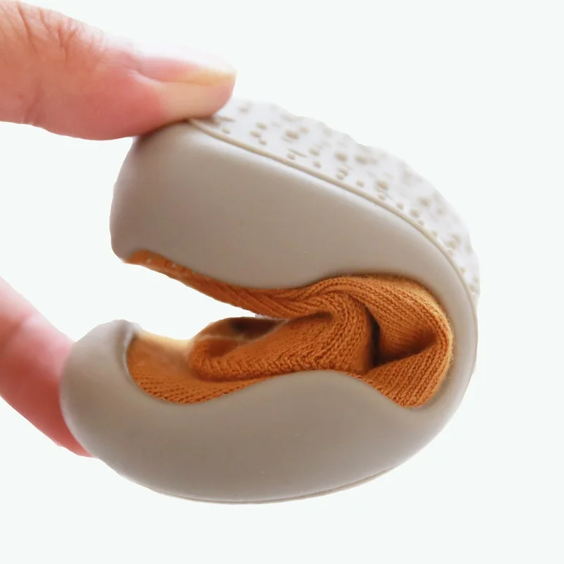 Детские вязаные носки для пола обувь с резиновой подошвой нескользящие