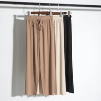 loose black sashes straight pant women hot spring high waist pants trousers long pant buttons capris pocket