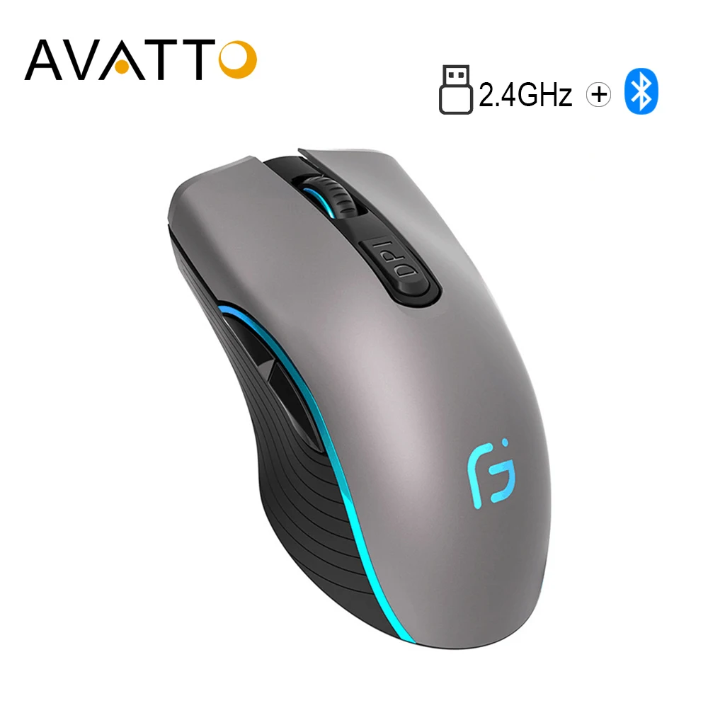 Беспроводная игровая мышь AVATTO X9 Bluetooth 4 0 + 2 ГГц 2400 DPI 6 кнопок | Компьютеры и офис