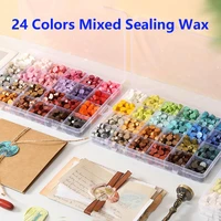 24 colors mixed sealing wax seal beads stamp for vintage craft envelope wedding wax seal ancient sealing wax stamp making tools