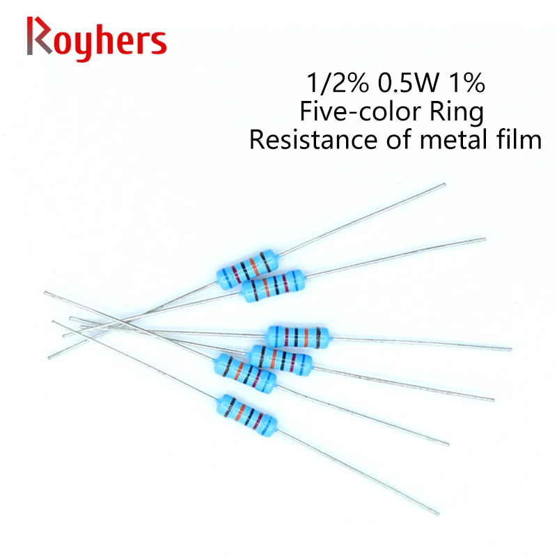 

100Pcs 1/2W Metal Film Resistor 0R-22M 1% Tolerance 5.6K 10K 18K 22K 30K 36K 47K 56K 62K 110K 130K 2 Ohm Electronics Resistance