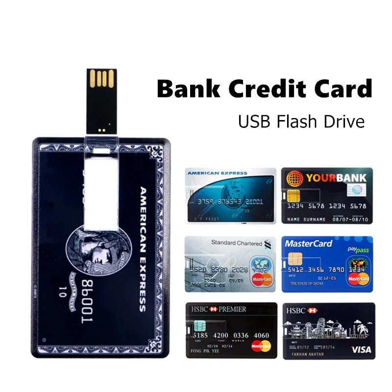 USB флеш-накопитель 8 ГБ, флеш-накопитель 128 ГБ, u-образная Флешка 16 ГБ, 32 ГБ, банковская кредитная карта, флешка 64 ГБ, реальная емкость, флеш-память, бесплатный логотип на заказ