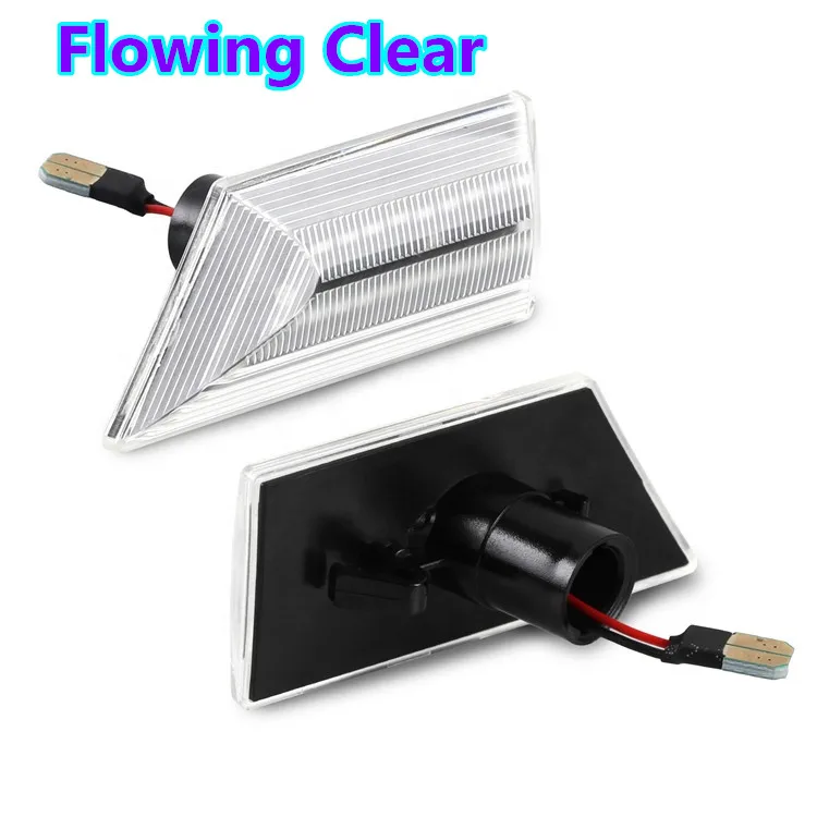 Flowing Clear Пара, 12 В, плавный светильник поворотного сигнала, Динамический светодиодный боковой маркер, боковой ретранслятор, светильник для Opel, для Vectra C, для Signum 02-08 - Испускаемый цвет: Flowing Clear