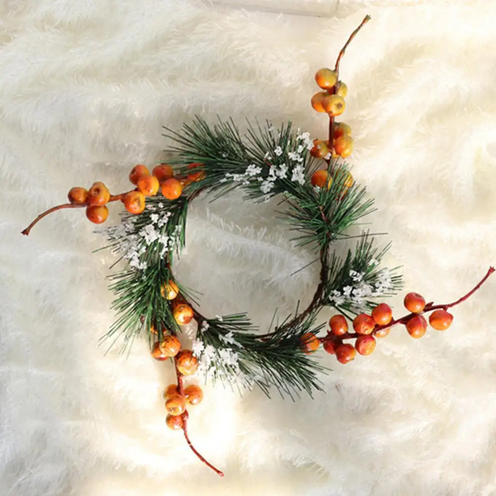 1 шт. искусственные растения ягодная форма сосновый венок гирлянда с зелеными