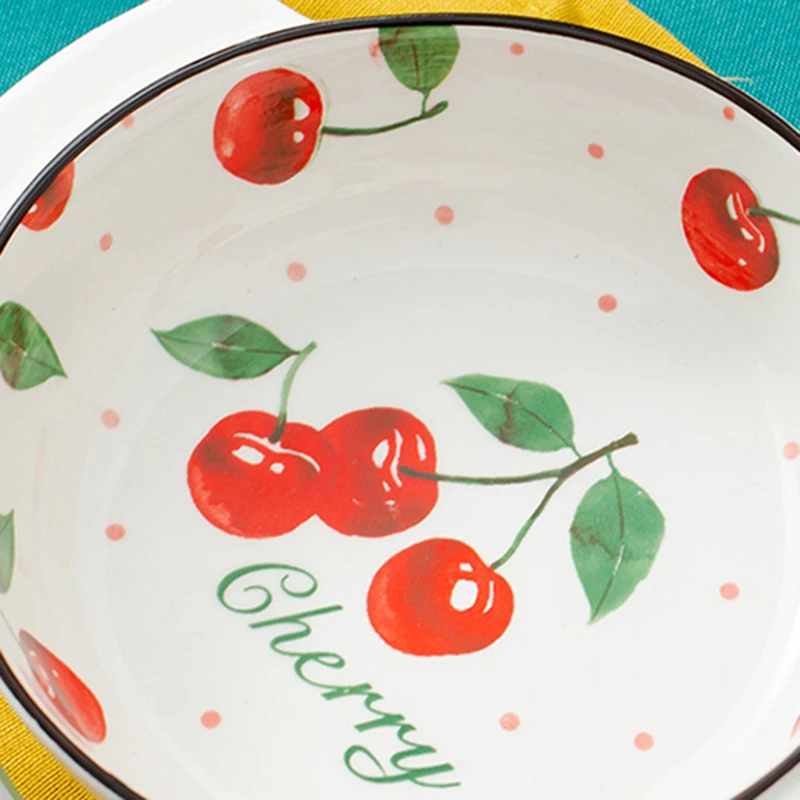 

9 Inch Hot Sale Ins Style Strawberry Flower Binaural Baked Rice Tableware Tableware Porcelain Snack Fruit Salad Tray Plate Ceram