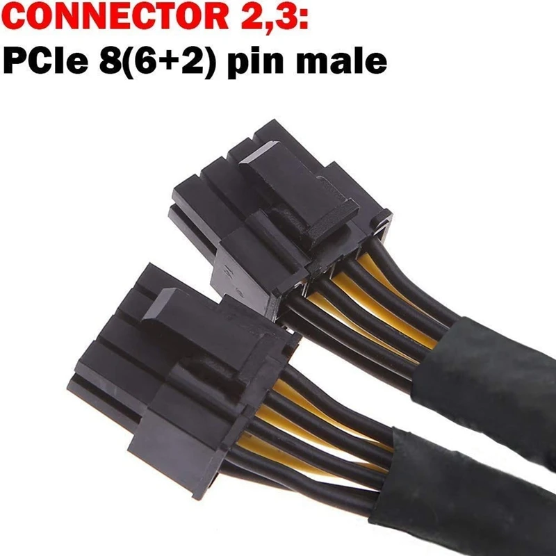 

8-Pin Female to Dual 8-Pin (6+2) Male 18 AWG PCI-E GPU Miner Graphics Card VGA Sleeve Extension Power Cord Splitter
