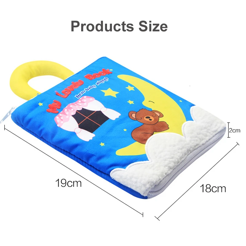 Детская тканевая книга Монтессори игрушки из мягкой ткани для сенсорики