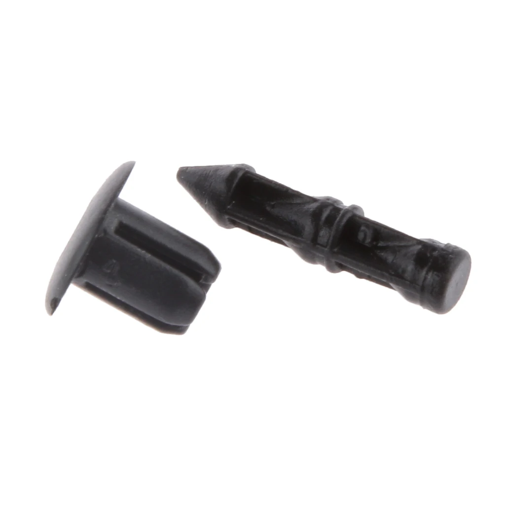 

100 Pieces 6mm Hole Black Nylon Push Type Rivets Fastener Pin Clips
