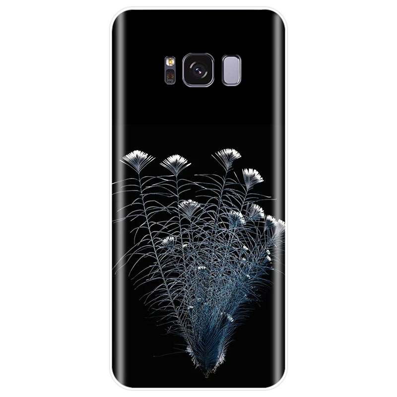 Красивый чехол с перьями для телефона из ТПУ Samsung Galaxy S6 S7 S8 S9 S10 PLUS S6EDGE S7EDGE NOTE8 9 S10LITE