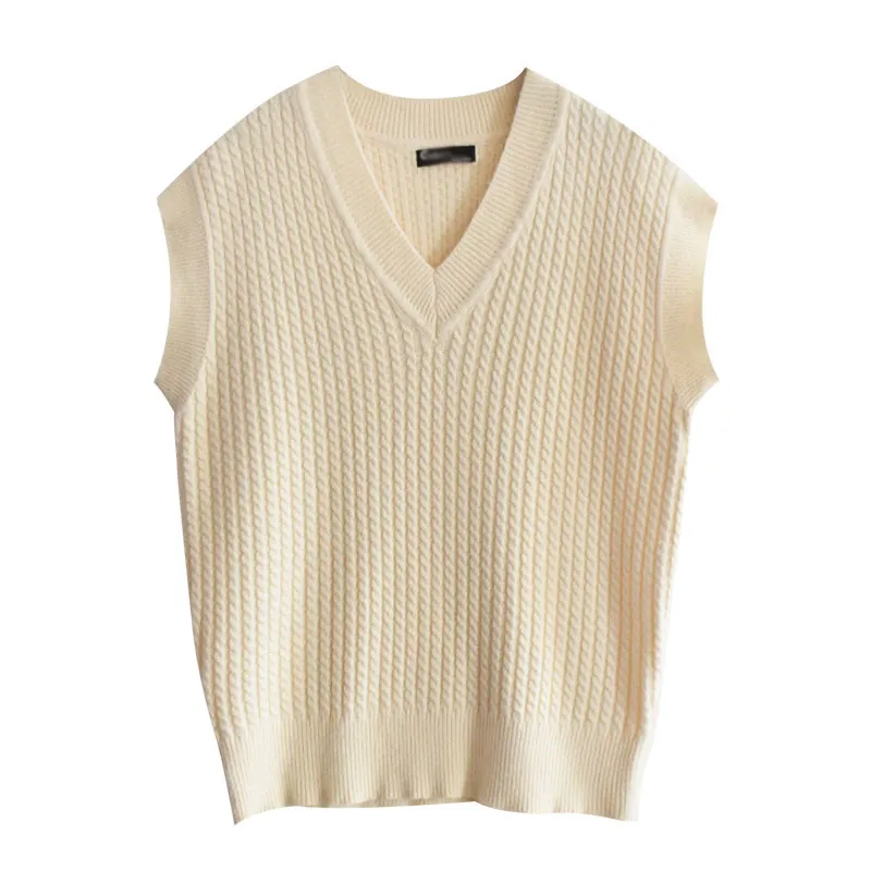

All-match Simple Solid Knitted Vest for Ladies Elegant Basic Casual Fashion Sweater Vests Termperament Knitwear for Women 2020