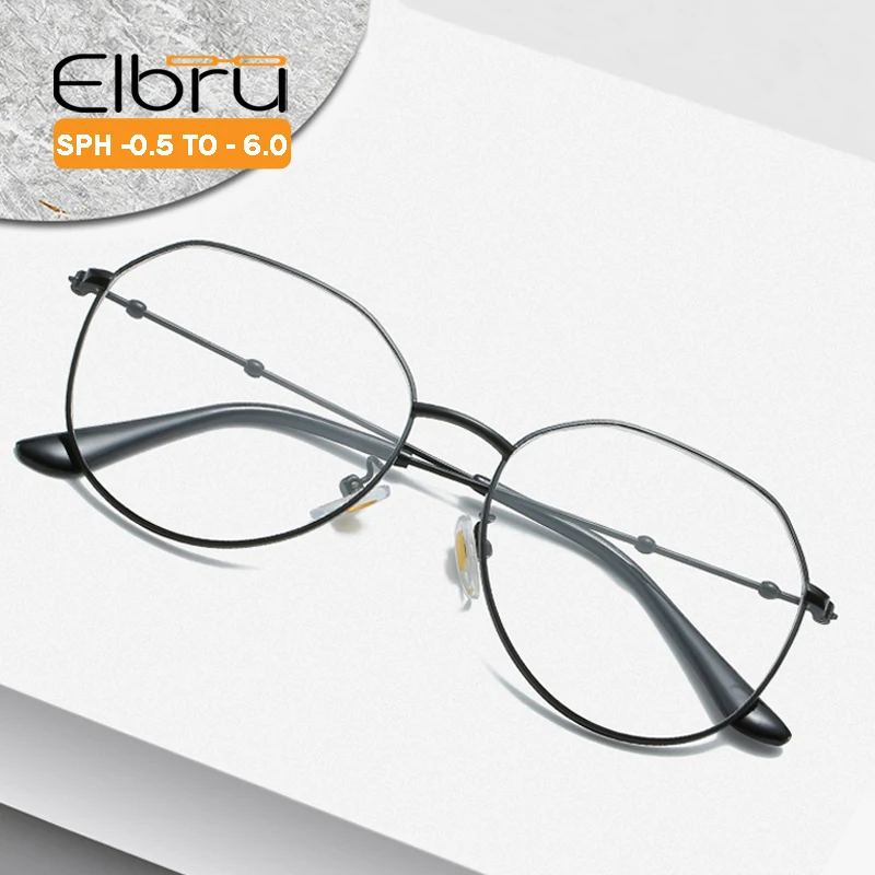 Elbru, женские ретро очки для близорукости, оправа, винтажные оптические очки, готовые близорукие очки, диоптрия-0,5 до-4,0