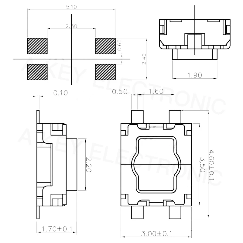 TS-A015A Высококачественная медная ножка четыре штырька искусственная Вертикальная