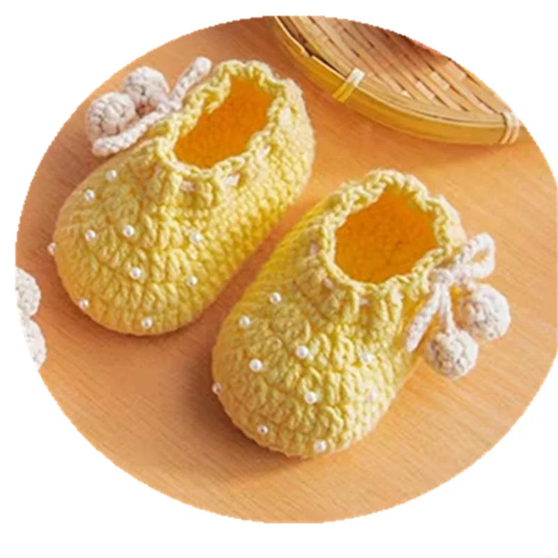 QYFLYXUE ручной crochetHandmade шерстяная вязанная крючком детская обувь Туфли на платформе