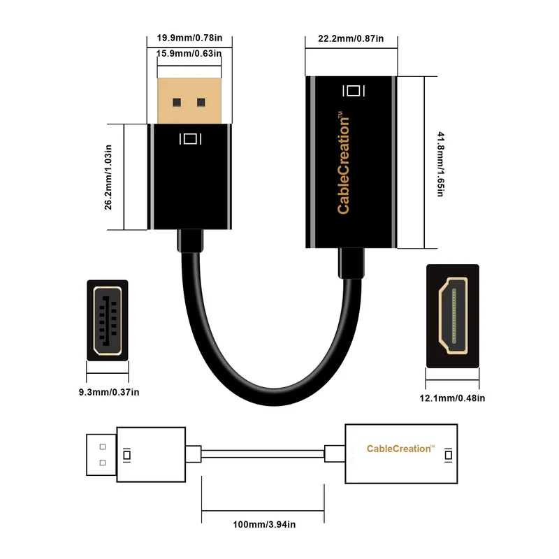 DP к HDMI (4K x 2K) (DP1.2 Ver.) Адаптер DisplayPort 3D аудио/видео преобразователь