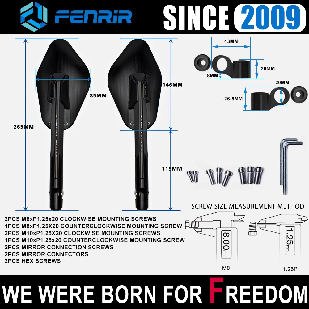 Мотоциклетное боковое зеркало CNC для Honda XADV PCX MSX Yamaha MT03 MT07 MT09 Kawasaki Z650 Z750 Z800 Z900 Z1000