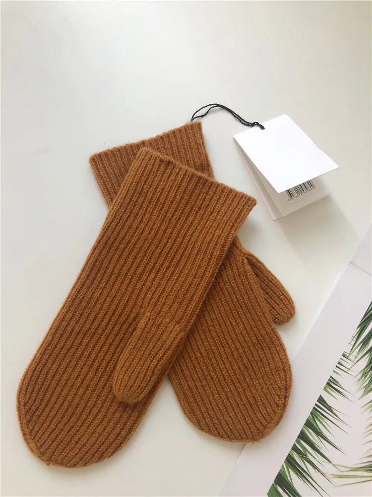 100% кашемировые перчатки зимние женские теплые карамельные Простые подарок на