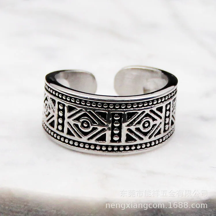

Hot Sale Gothic 925 Sterling Silver Geometric Rings For Women Bridal Antique Rings Rock Jewelry